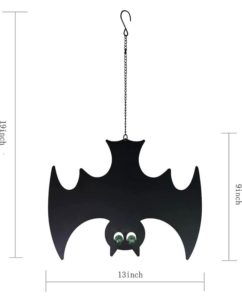 Manortang Hanging Bats Halloween Décor 3pcs with Glowing Eyes