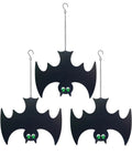 Manortang Hanging Bats Halloween Décor 3pcs with Glowing Eyes