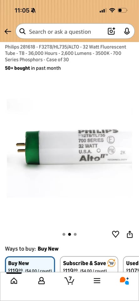 75x Philips T8 Fluorescent Light Bulbs – 32W – 4100K Cool White