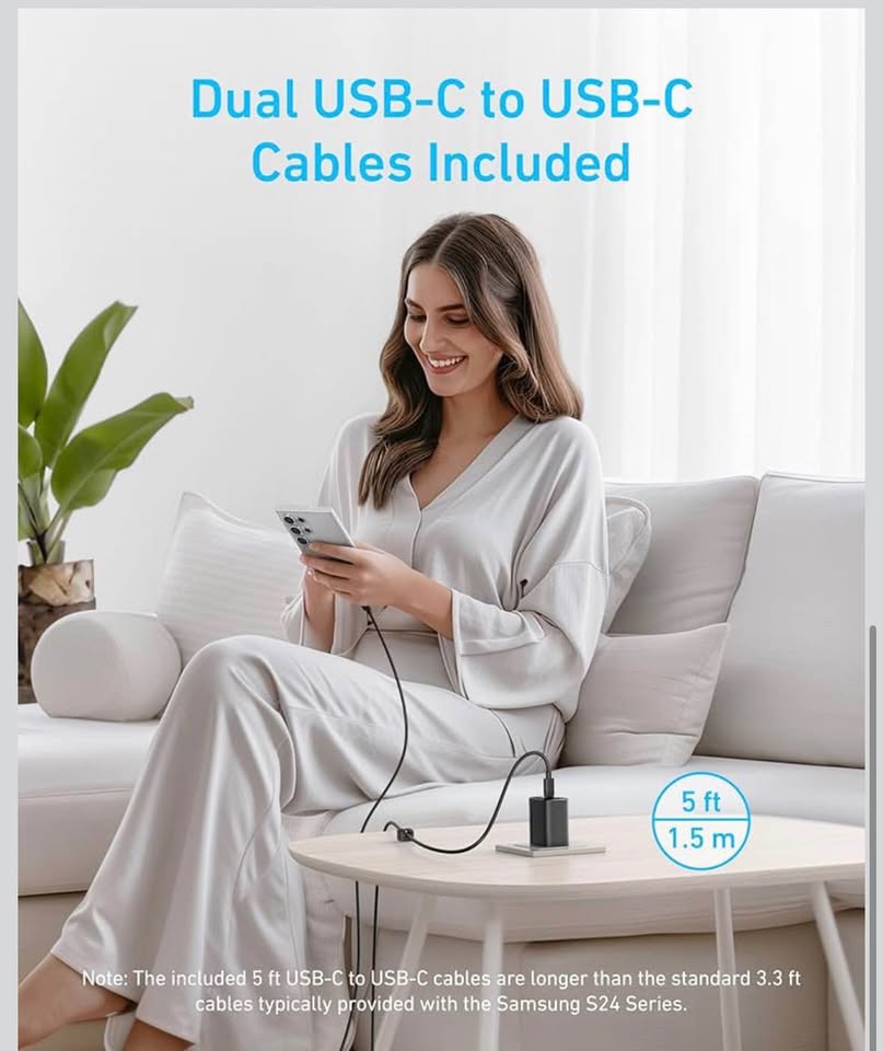 Anker 45W USB-C Fast Charger Block with Cable (2-Pack)