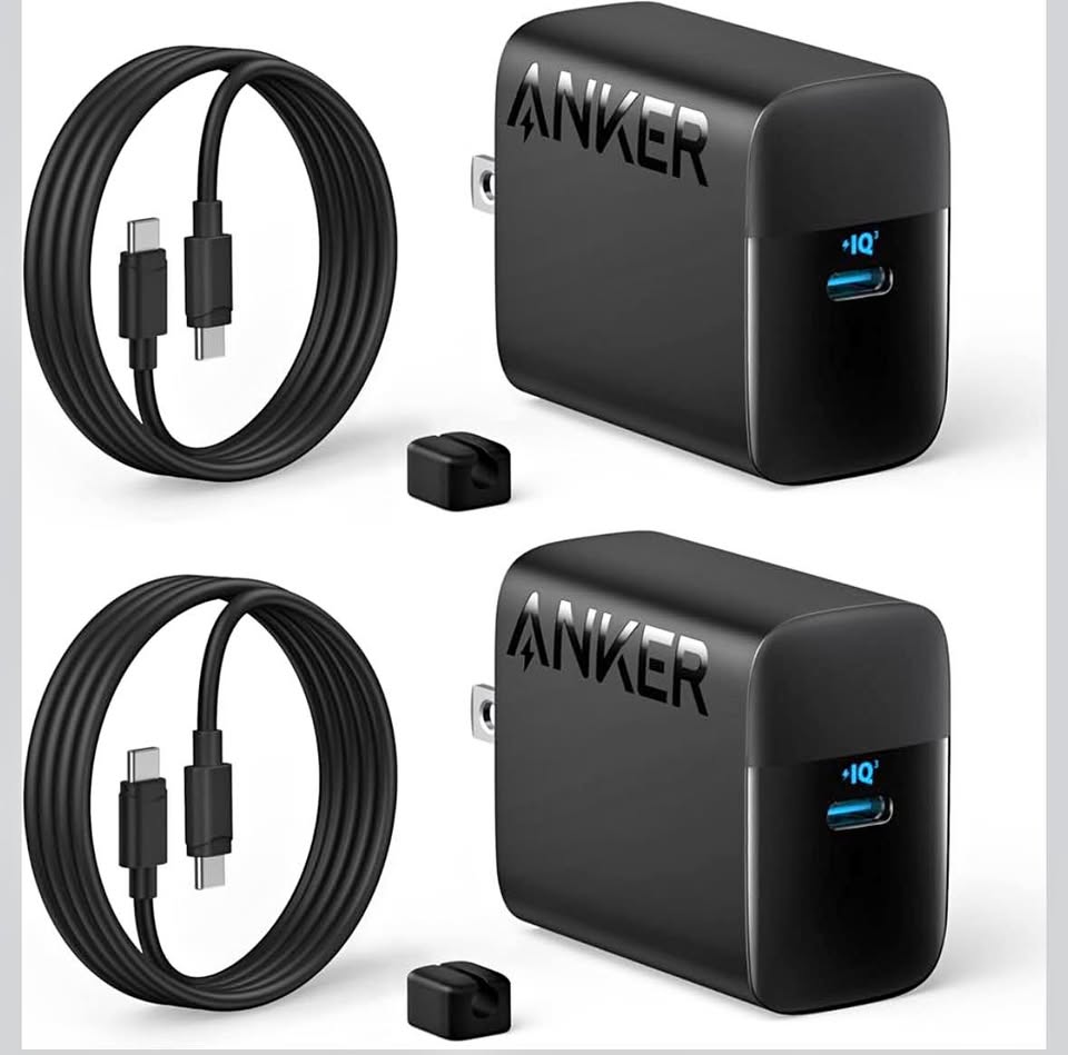 Anker 45W USB-C Fast Charger Block with Cable (2-Pack)