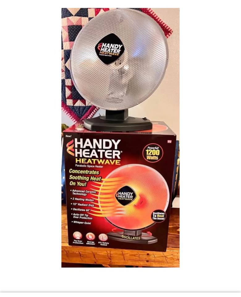 Handy Heater 1200W Oscillating Ceramic Parabolic Space Heater