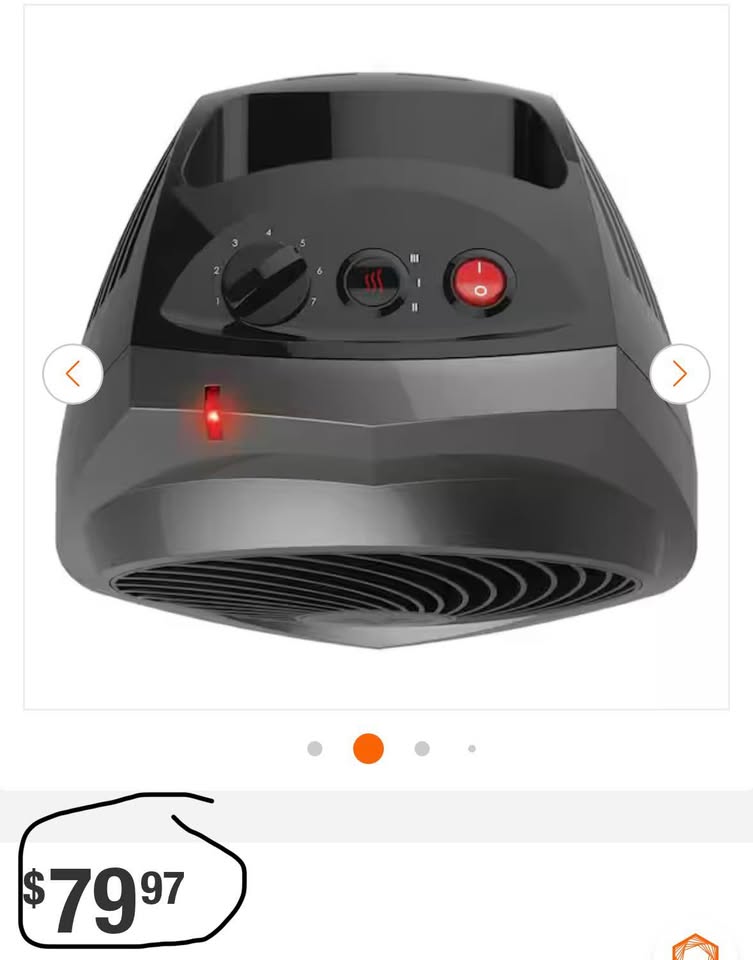 Vornado VH200 1500W Portable Whole Room Space Heater – Charcoal