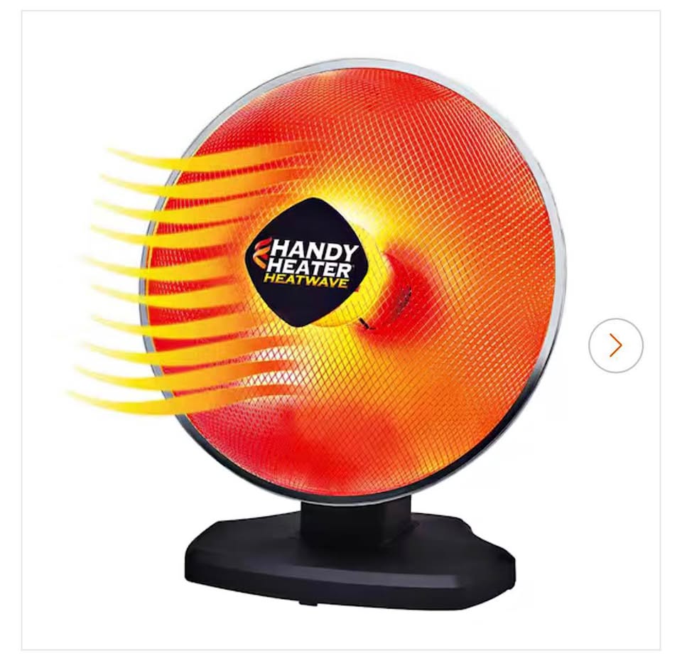 Handy Heater 1200W Oscillating Ceramic Parabolic Space Heater