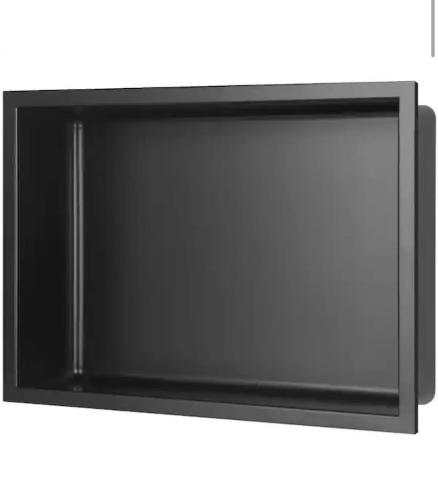 AKDY 16”x12” Matte Black Stainless Steel Shower Wall Niche (18-Gauge)