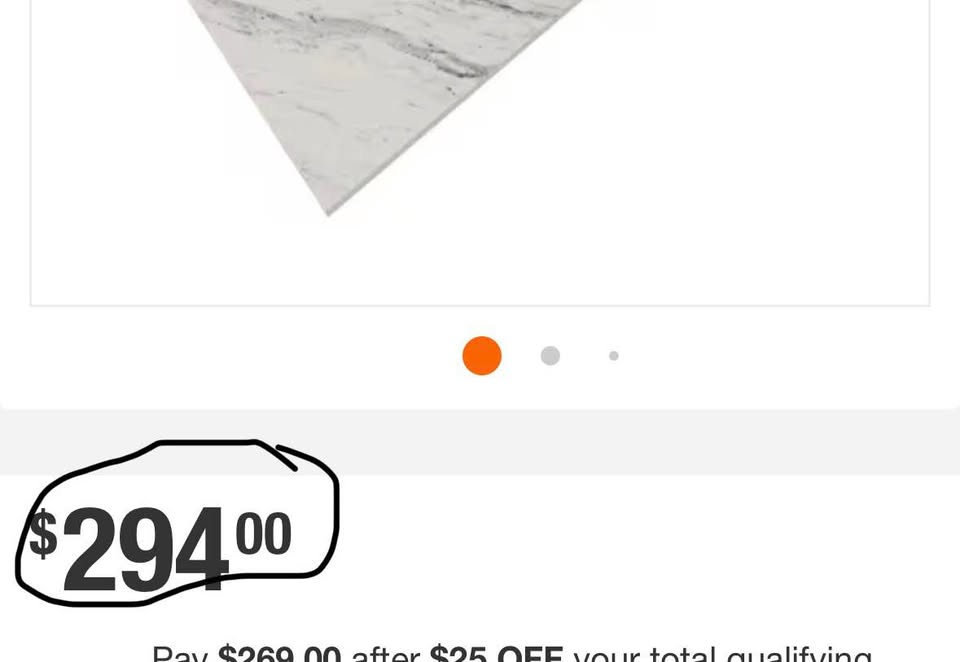4 ft Calcutta Blanc Countertop, Satin Finish