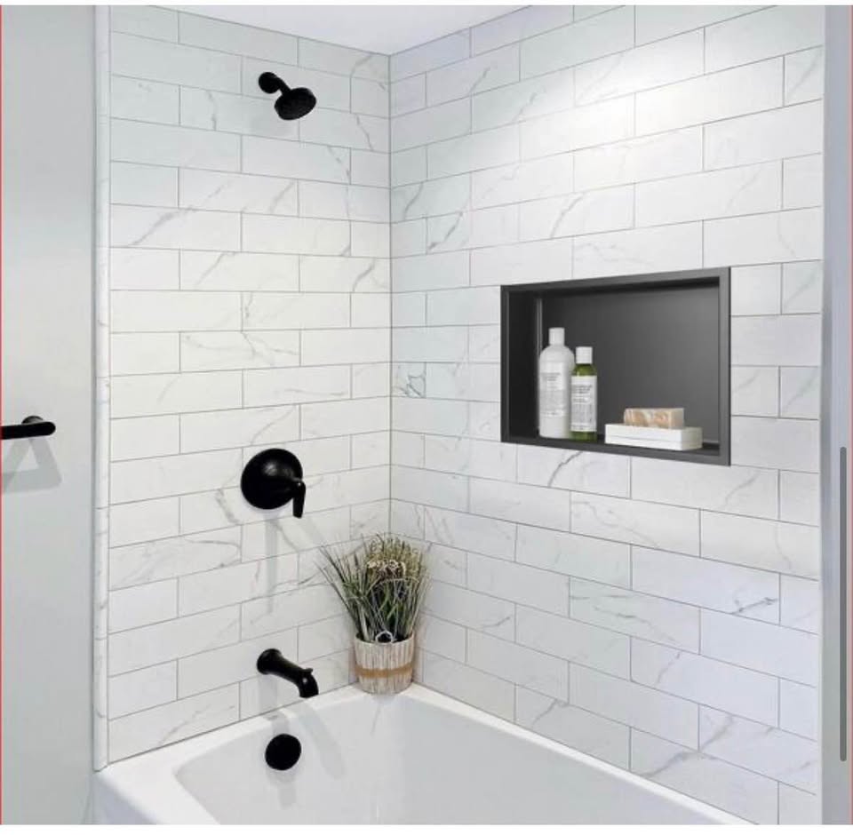 AKDY 16”x12” Matte Black Stainless Steel Shower Wall Niche (18-Gauge)