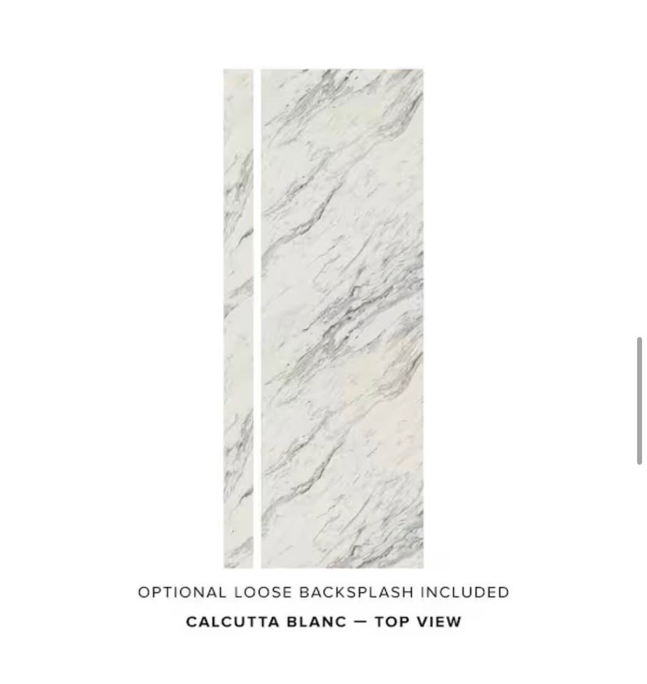 4 ft Calcutta Blanc Countertop, Satin Finish