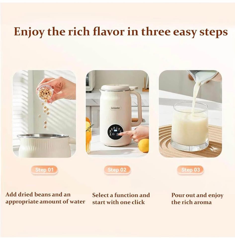 Aenaeder White Multi-Function Soy Milk Maker
