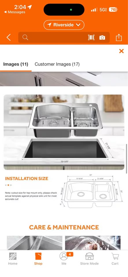 Glacier Bay Bratten 33 in. 60/40 Double Bowl Stainless Steel Kitchen Sink