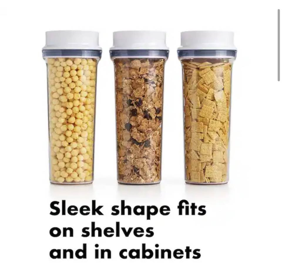 OXO Good Grips 3.4qt POP Cereal Dispenser – Airtight Lid, 3-Pack