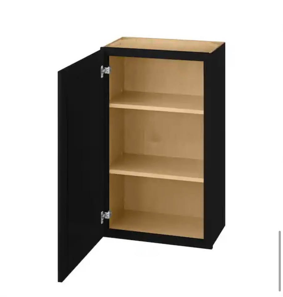 Hampton Bay Avondale 21” Shaker Wall Kitchen Cabinet – Raven Black