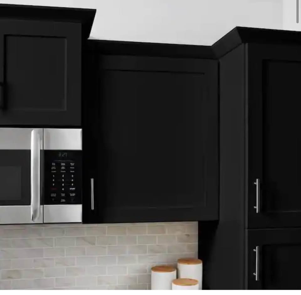 Hampton Bay Avondale 21” Shaker Wall Kitchen Cabinet – Raven Black