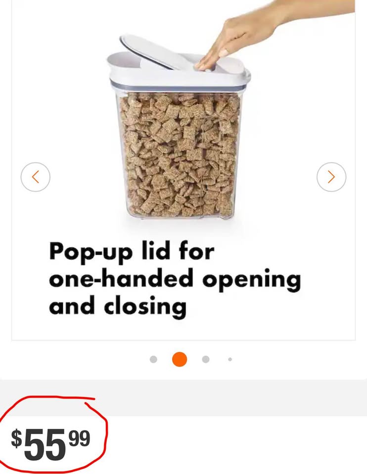 OXO Good Grips 3.4qt POP Cereal Dispenser – Airtight Lid, 3-Pack