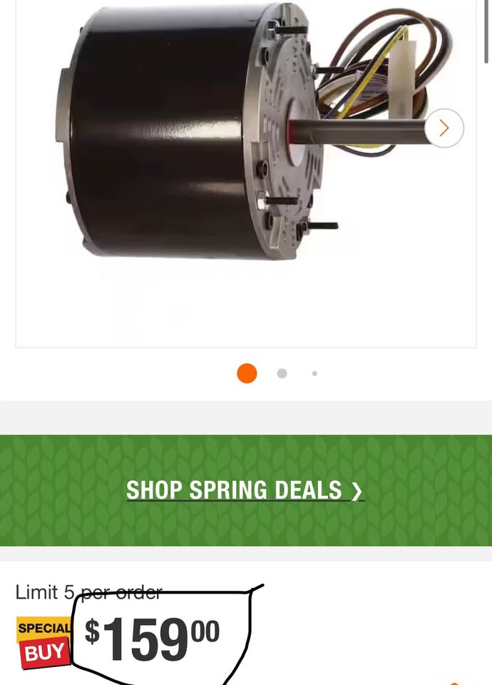Packard 42-Frame Condenser Fan Motor 1/4-1/6HP 1075RPM 208-230V