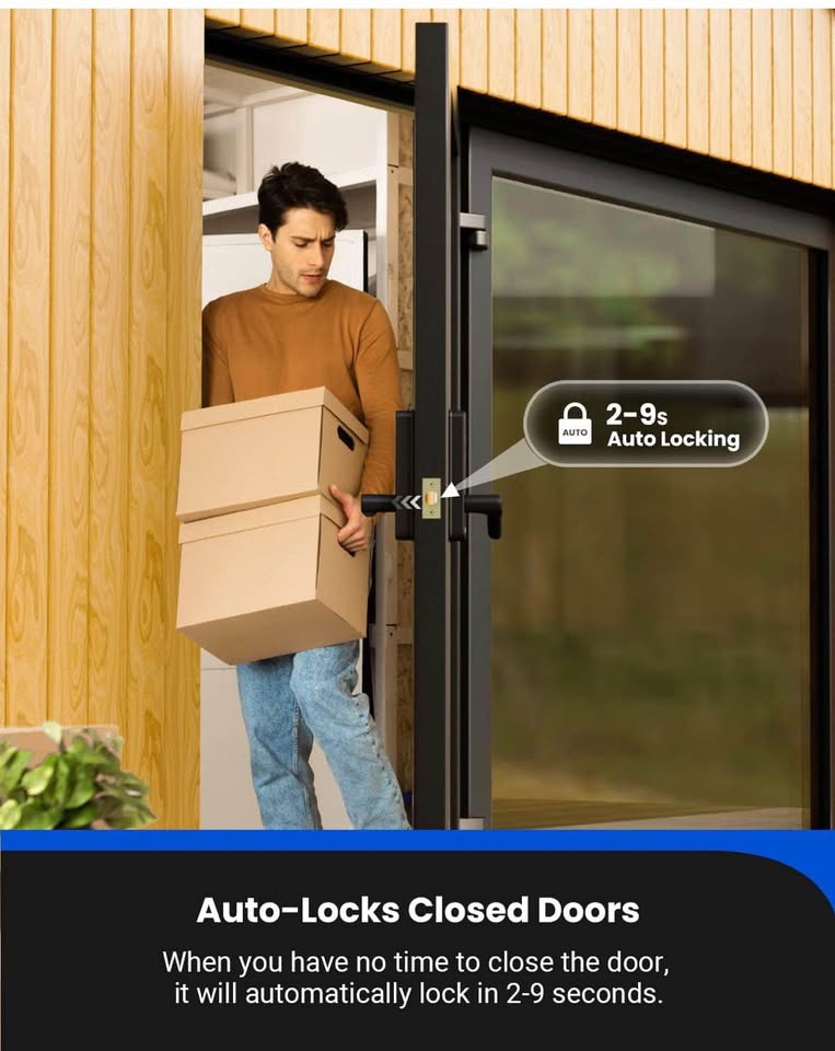 Smart Lock , Proscenic Keyless Entry Door Lock with Handle , Fingerprint Locks Support WiFi & Bluetooth