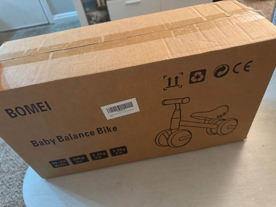 4-Wheel Baby Balance Bike (10–36 Months) – No Pedal, Quiet Ride, Orange