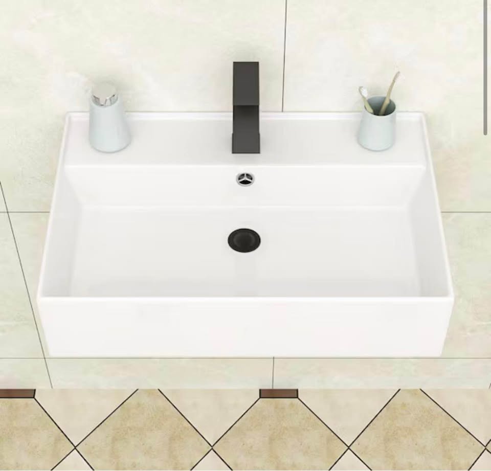 LORDEAR 24” Porcelain Vessel Sink White