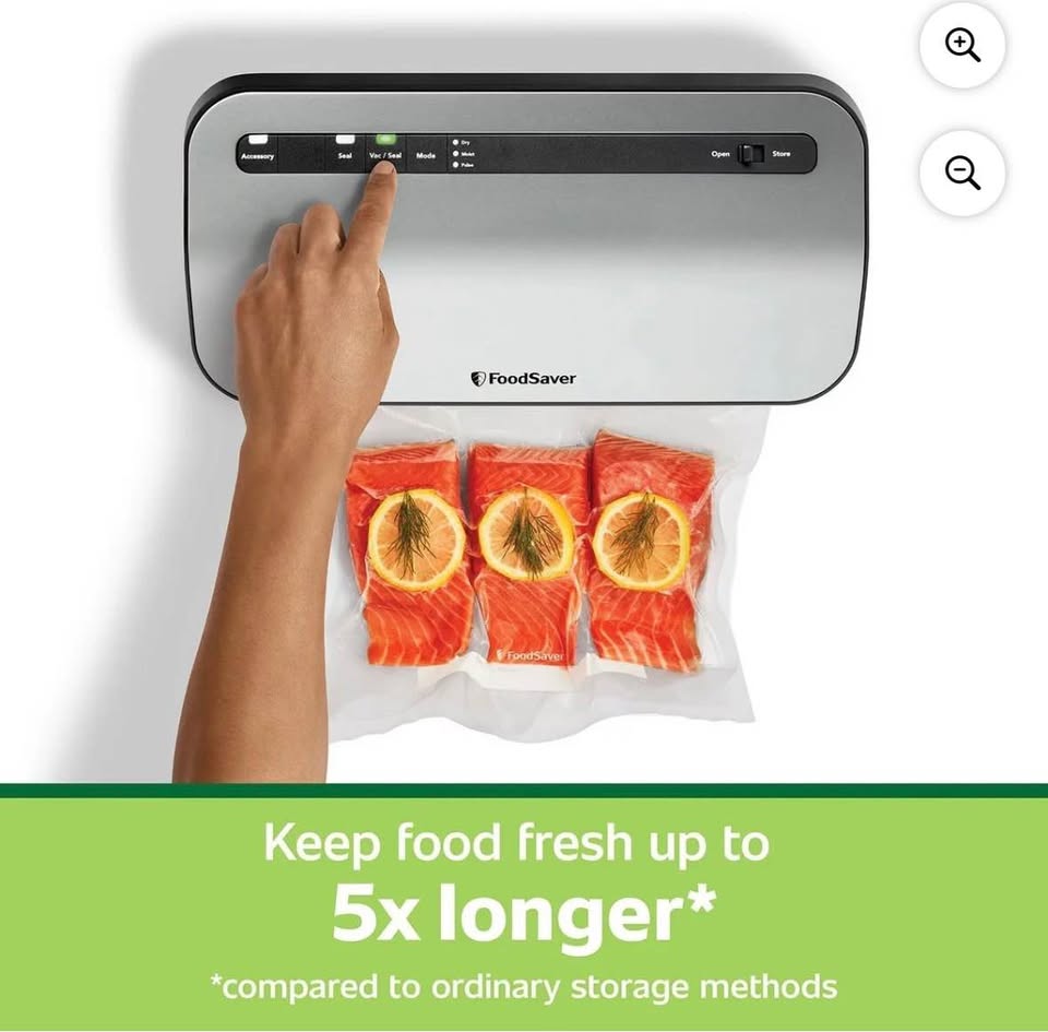 FoodSaver Preserve Vacuum Sealer, 14-Piece Starter Kit, Vacuum Seal Roll & Bags