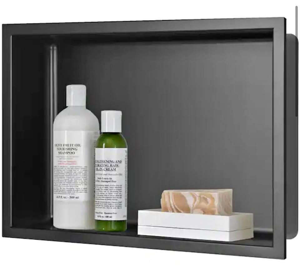AKDY 16”x12” Matte Black Stainless Steel Shower Wall Niche (18-Gauge)