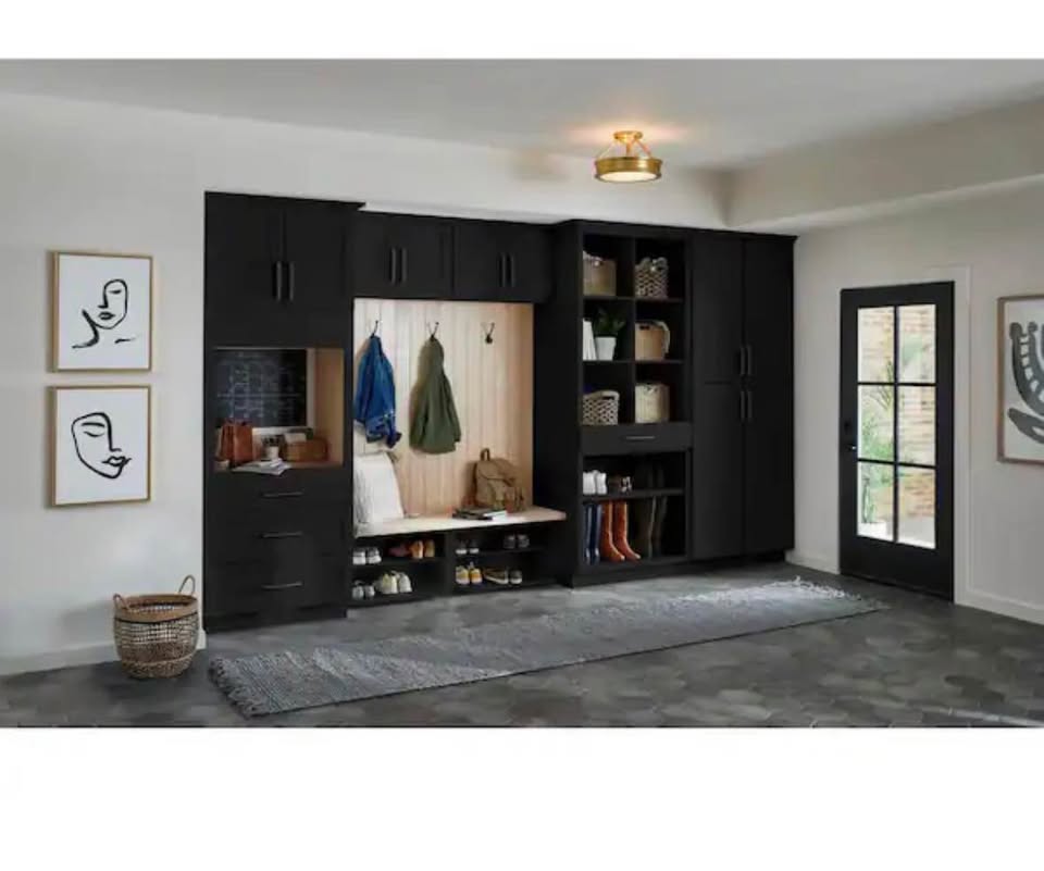 Hampton Bay Avondale 21” Shaker Wall Kitchen Cabinet – Raven Black