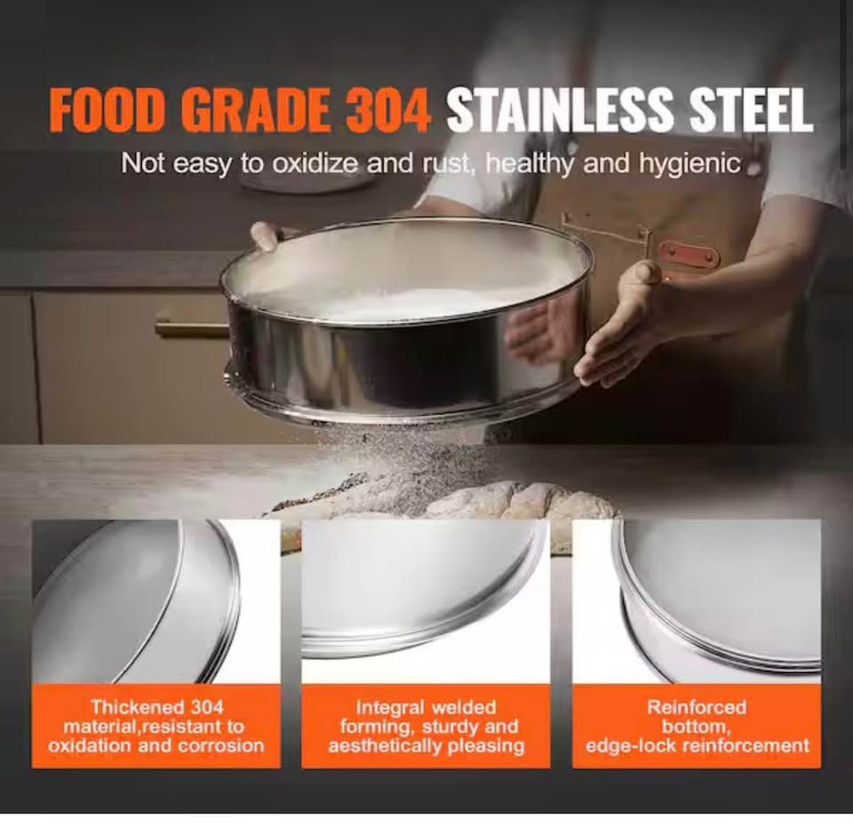 SVOPES 80 Mesh Stainless Steel Flour Sieve, 12.6” Fine Mesh Strainer