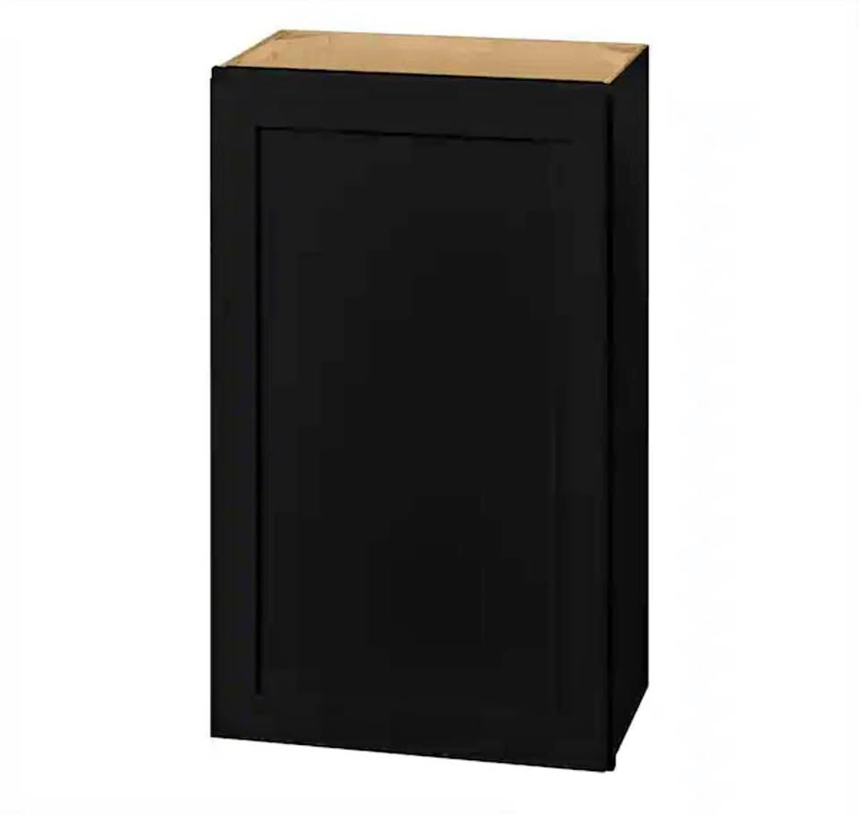 Hampton Bay Avondale 21” Shaker Wall Kitchen Cabinet – Raven Black