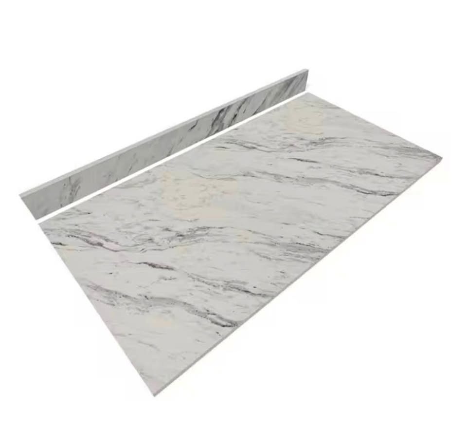 4 ft Calcutta Blanc Countertop, Satin Finish
