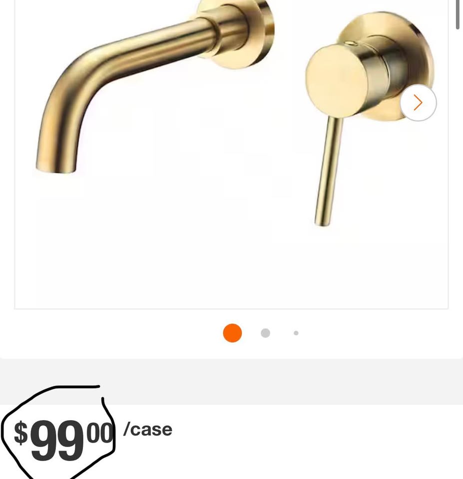 SUMERAIN Modern Wall Mount Bathroom Faucet – Brushed Gold