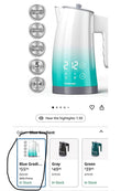 Electric Kettle 1.25L, Temperature Control, Stainless Steel, Auto Shut-Off, 1200W