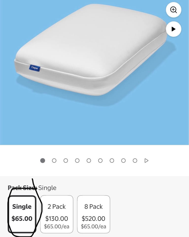 Casper Essential Cooling Foam Pillow, Standard