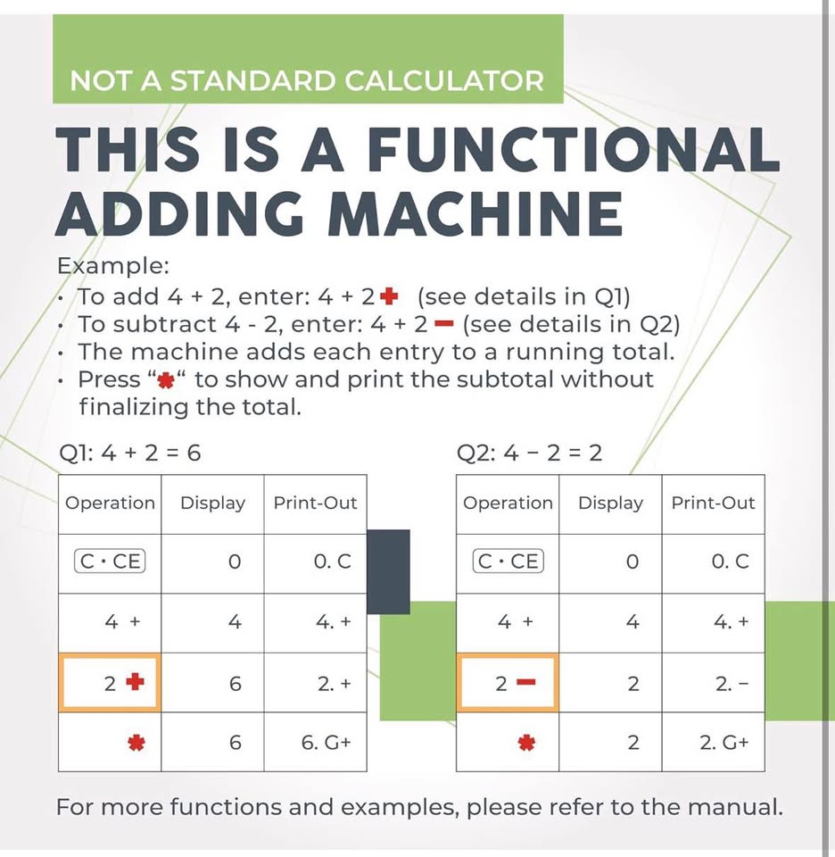 CATIGA Printing Calculator with Paper Roll – 10 Key Desktop Adding Machine