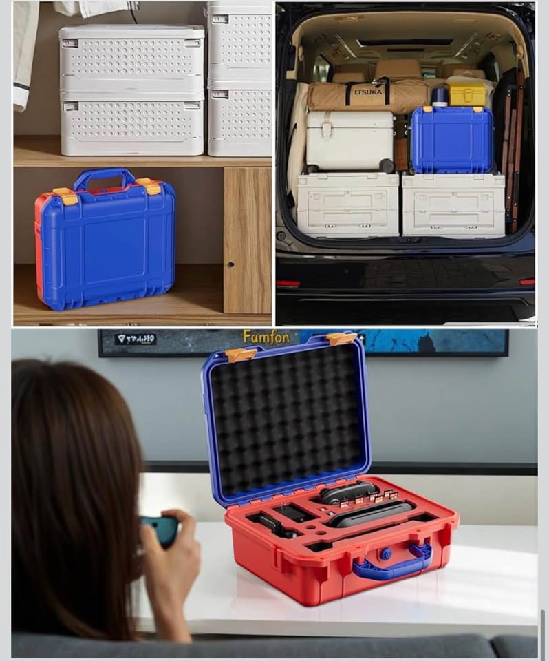 TanReginal Hard Carrying Case for Nintendo Switch 2 – All-in-One Portable Protective Case (Red-Blue)