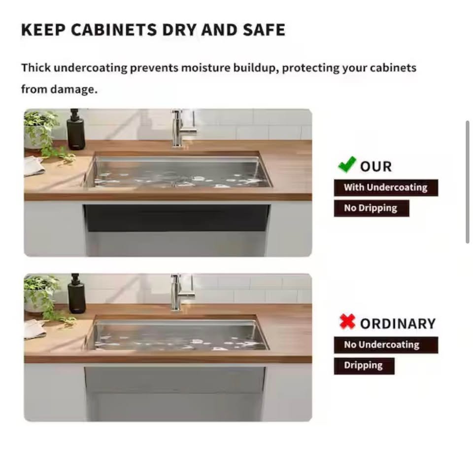 MYRYY 30”x18” Undermount Stainless Steel Kitchen Sink, 16-Gauge, Single Bowl with Accessories