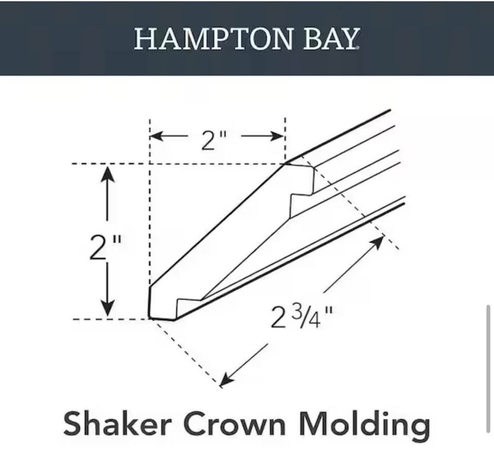 Hampton Bay Shaker Crown Molding 91.5” × 2.5” × 0.5” Java