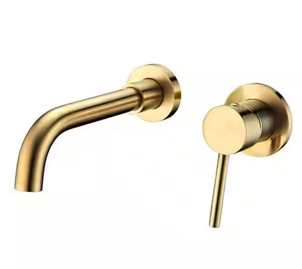 SUMERAIN Modern Wall Mount Bathroom Faucet – Brushed Gold