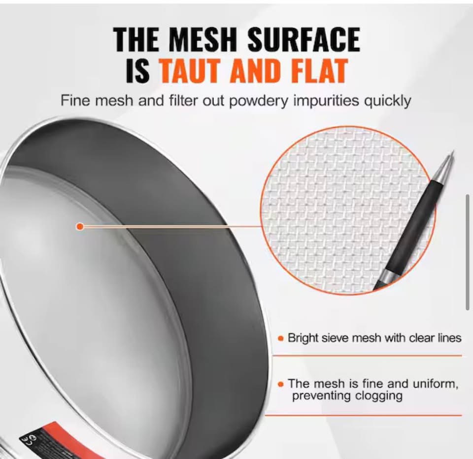 SVOPES 80 Mesh Stainless Steel Flour Sieve, 12.6” Fine Mesh Strainer