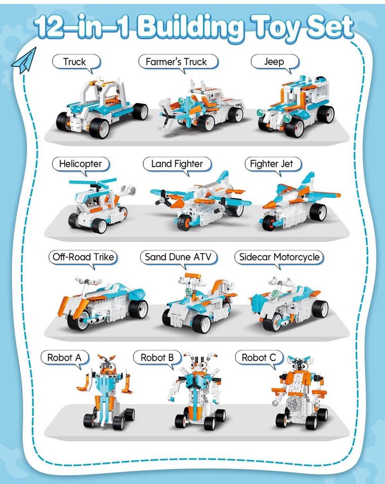 Robot Building Toys for Boys, 12-in-1 STEM Projects for Kids Ages 8-12