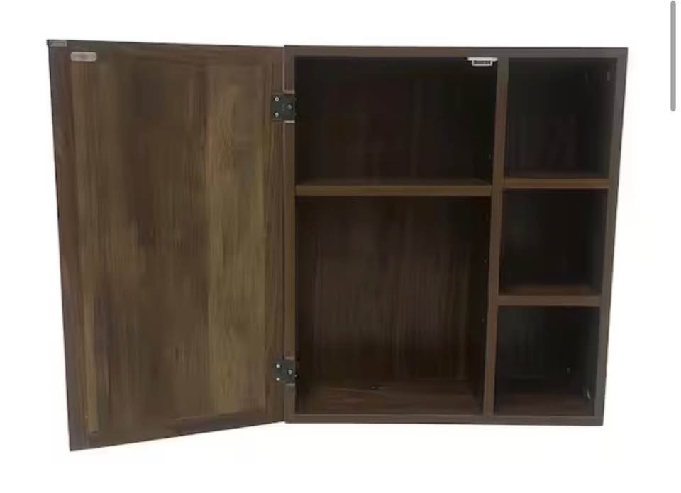 Teamson Home Ellery Walnut Medicine Cabinet Mirror 6.7”x20”x24”