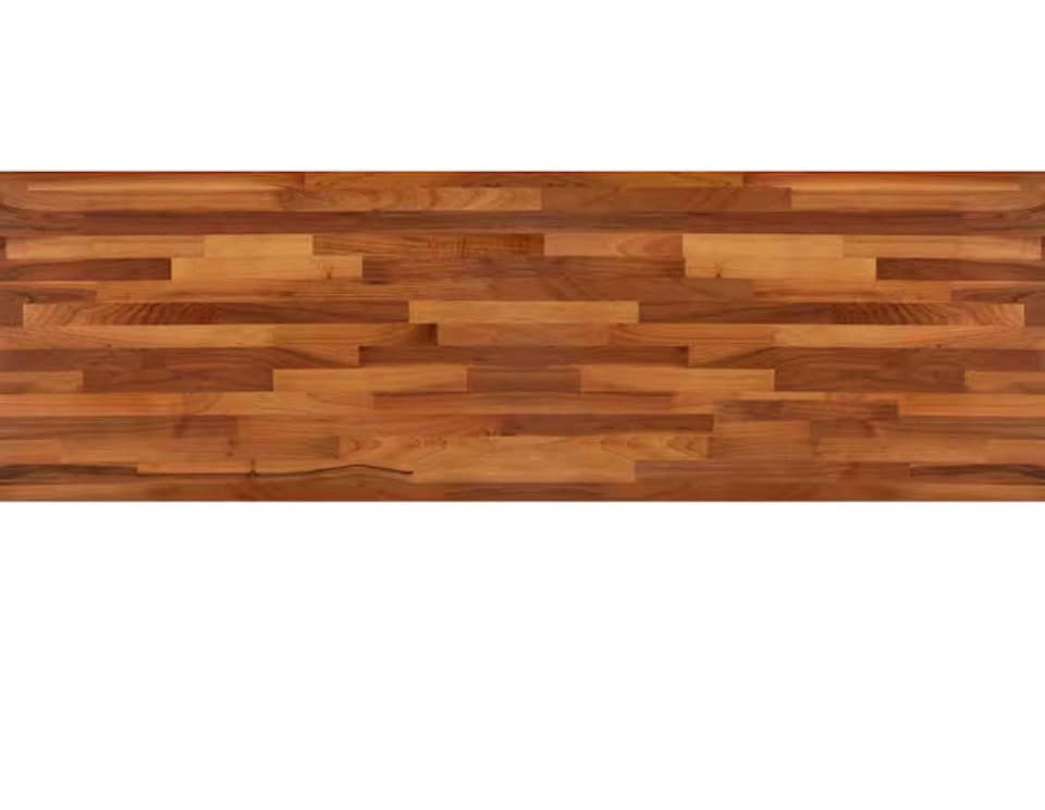 5 ft Walnut Engineered Butcher Block Desktop, 30 in D, Standard Edge