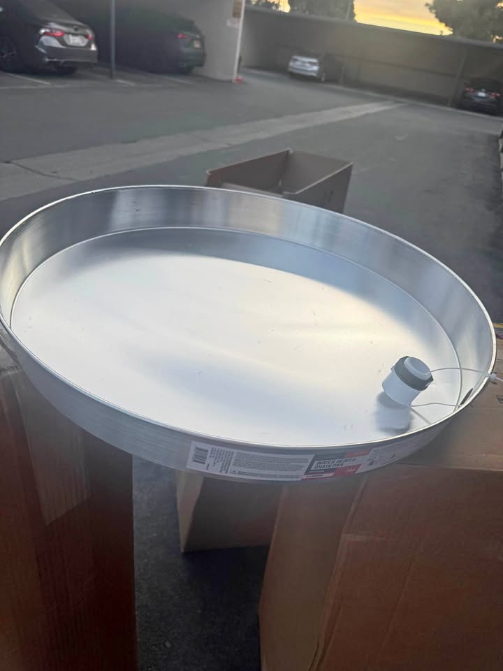 Everbilt 24” Aluminum Water Heater Drain Pan w/ PVC Fitting