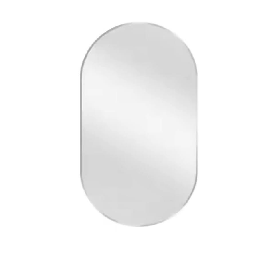 Glacier Bay 18” x 30” Oval Bathroom Vanity Mirror Silver Frame