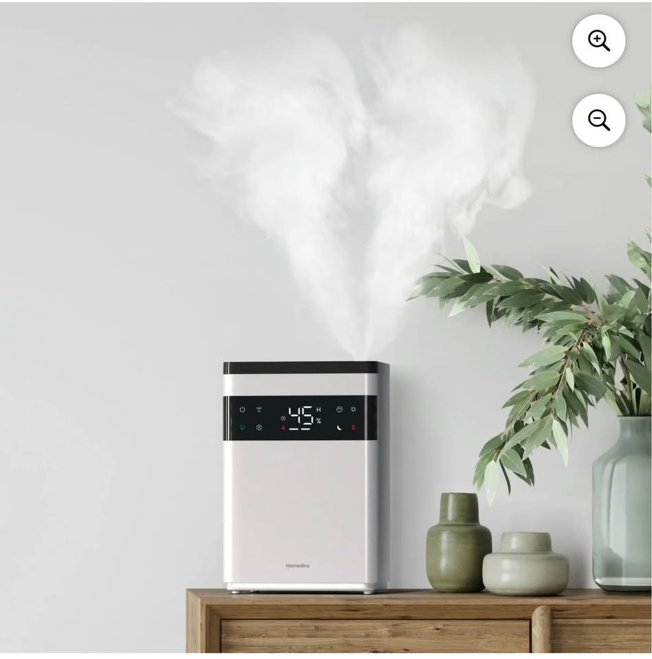 Homedics Premium Warm & Cool Mist Ultrasonic Topfill Humidifier, 58 Hour Runtime