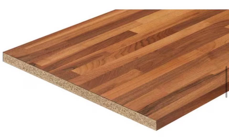 5 ft Walnut Engineered Butcher Block Desktop, 30 in D, Standard Edge