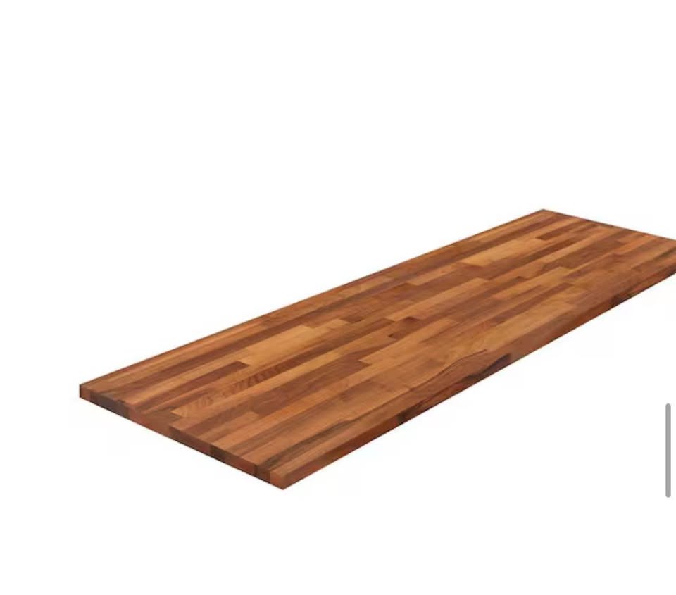 5 ft Walnut Engineered Butcher Block Desktop, 30 in D, Standard Edge