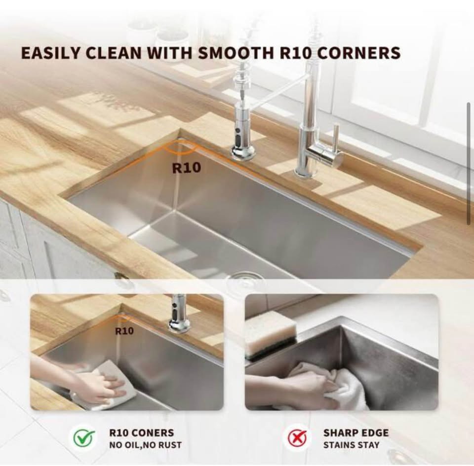 MYRYY 30”x18” Undermount Stainless Steel Kitchen Sink, 16-Gauge, Single Bowl with Accessories