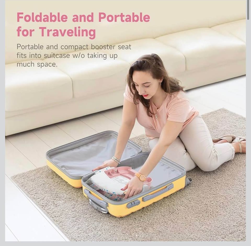 YOLEO Foldable Baby Booster Seat for Dining Table with Removable Tray