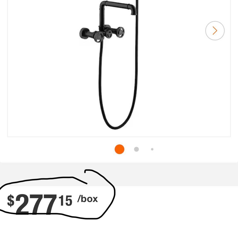 2-Handle Clawfoot Tub Faucet Wall Mount w/ Hand Shower Matte Black 360° Swivel