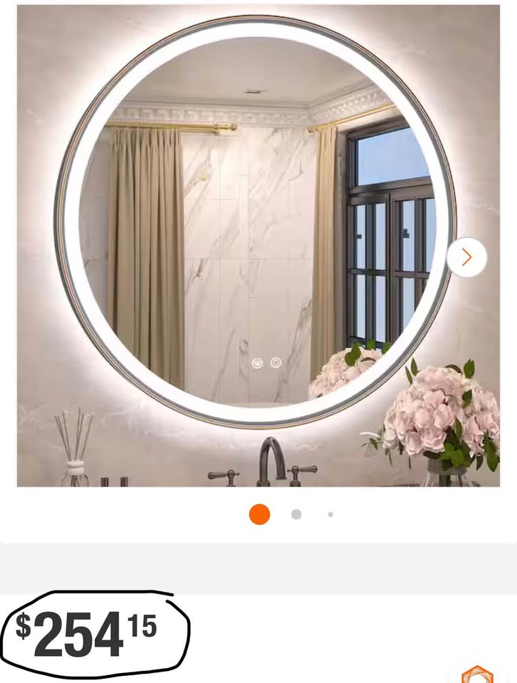KeonJinn 36” Round LED Bathroom Mirror, 3-Color, Oil Rubbed Bronze
