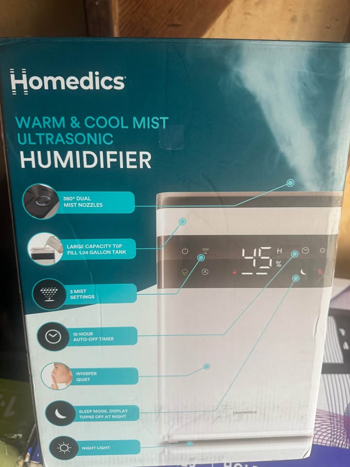 Homedics Premium Warm & Cool Mist Ultrasonic Topfill Humidifier, 58 Hour Runtime